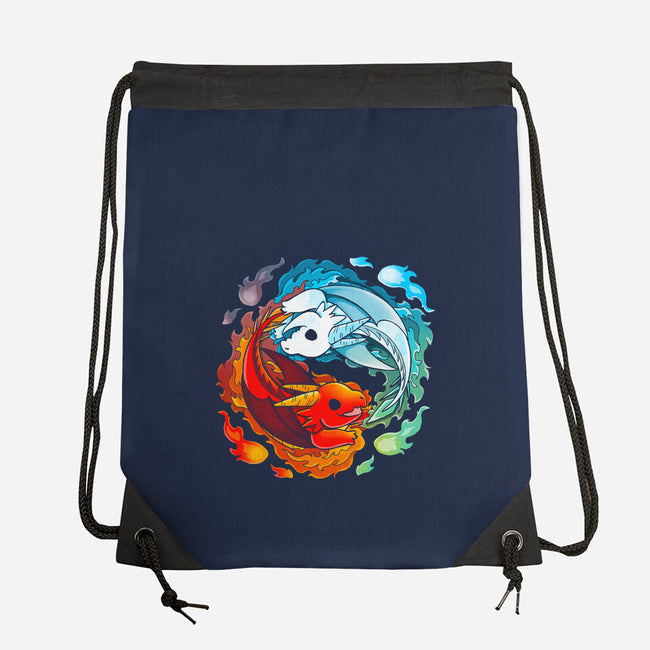 Yin Yang Fire Water Dragons-none drawstring bag-Vallina84