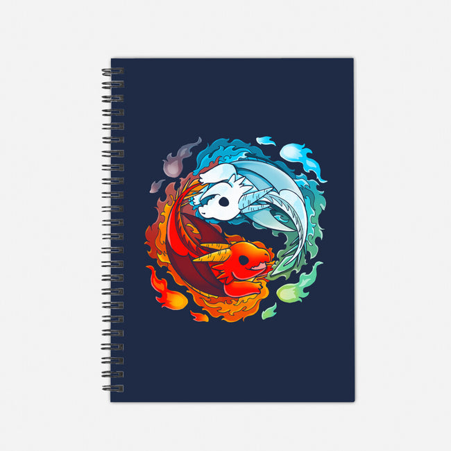 Yin Yang Fire Water Dragons-none dot grid notebook-Vallina84