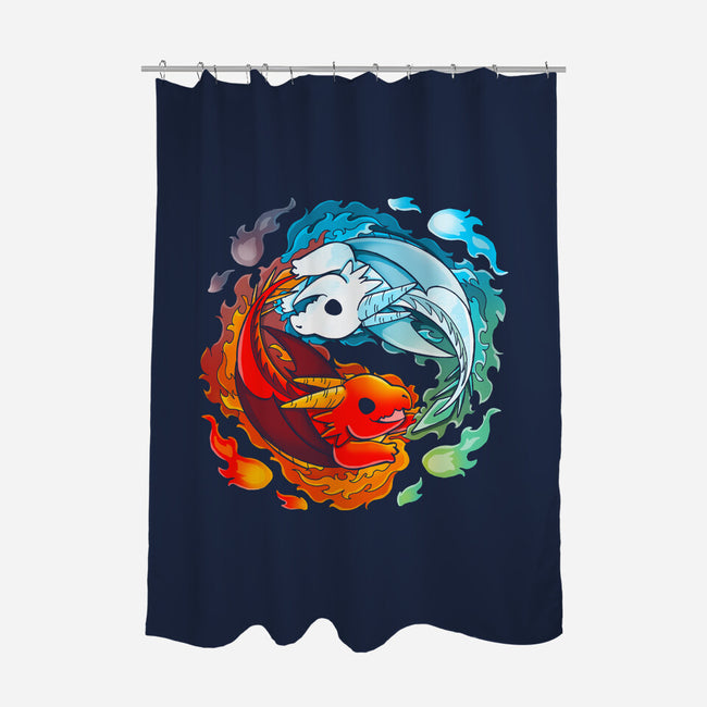 Yin Yang Fire Water Dragons-none polyester shower curtain-Vallina84