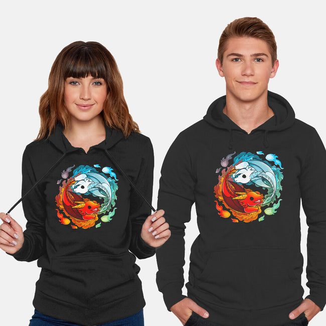 Yin Yang Fire Water Dragons-unisex pullover sweatshirt-Vallina84