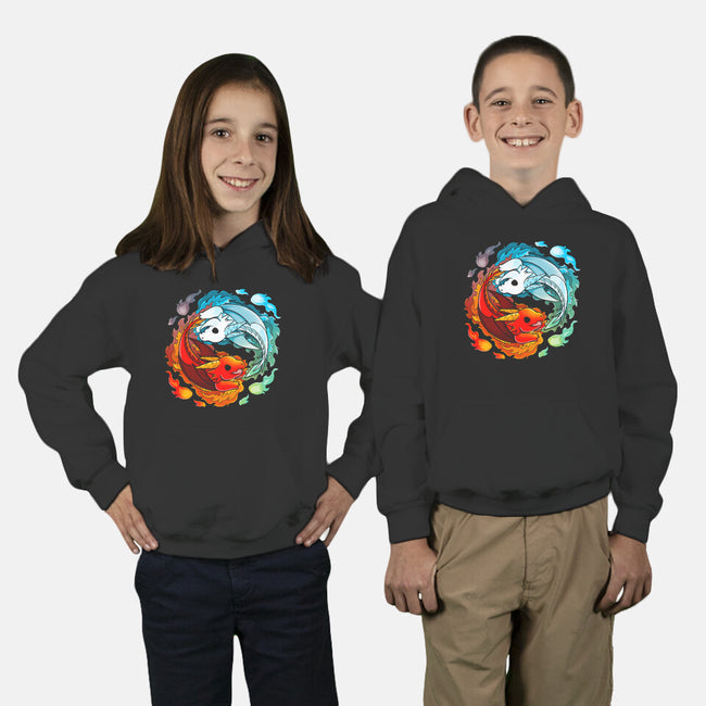 Yin Yang Fire Water Dragons-youth pullover sweatshirt-Vallina84