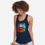 Yin Yang Fire Water Dragons-womens racerback tank-Vallina84