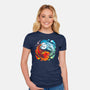 Yin Yang Fire Water Dragons-womens fitted tee-Vallina84