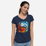 Yin Yang Fire Water Dragons-womens v-neck tee-Vallina84
