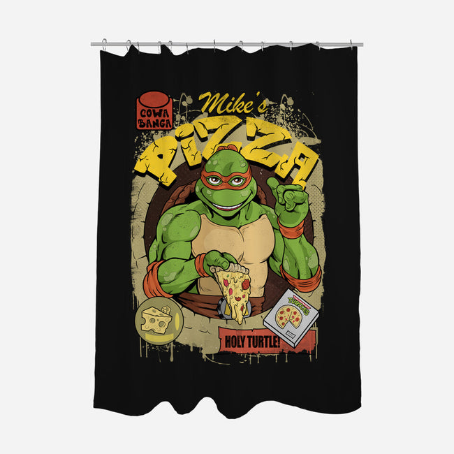 Mike's Pizza-none polyester shower curtain-Nihon Bunka