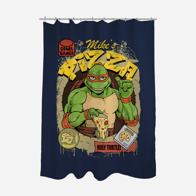 Mike's Pizza-none polyester shower curtain-Nihon Bunka