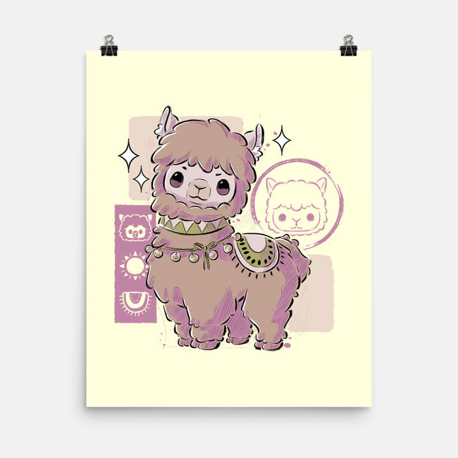Cute Alpaca-none matte poster-xMorfina