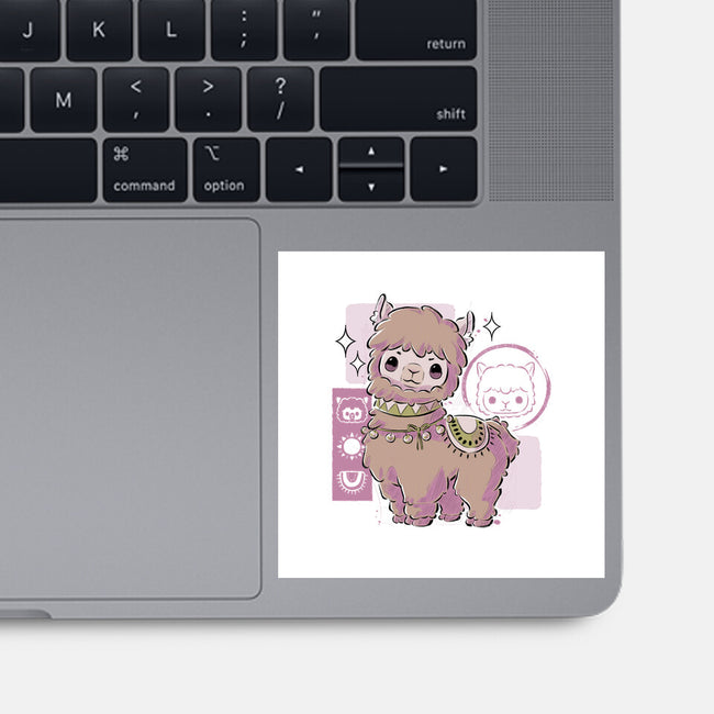 Cute Alpaca-none glossy sticker-xMorfina