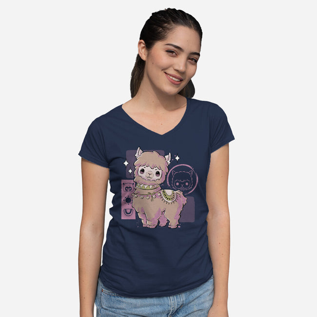 Cute Alpaca-womens v-neck tee-xMorfina