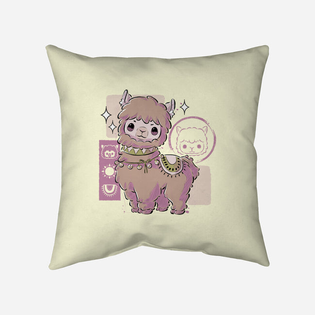 Cute Alpaca-none removable cover w insert throw pillow-xMorfina