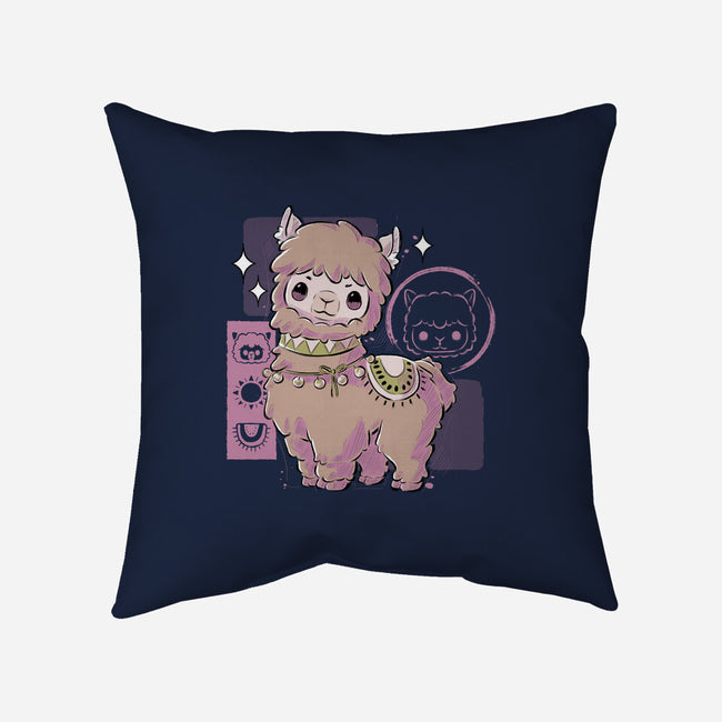 Cute Alpaca-none removable cover w insert throw pillow-xMorfina