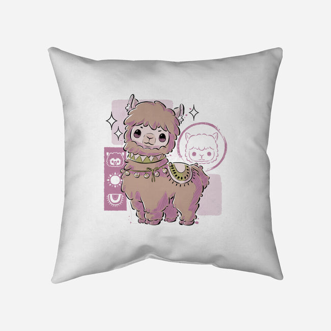 Cute Alpaca-none removable cover w insert throw pillow-xMorfina