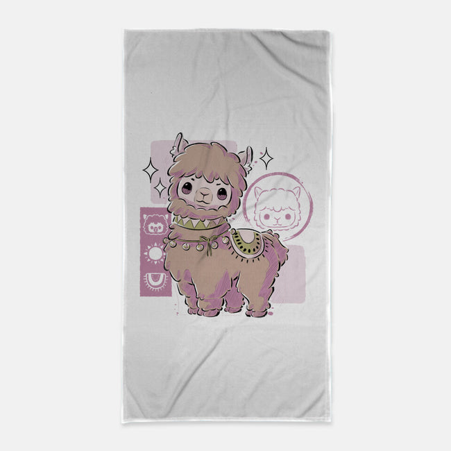 Cute Alpaca-none beach towel-xMorfina