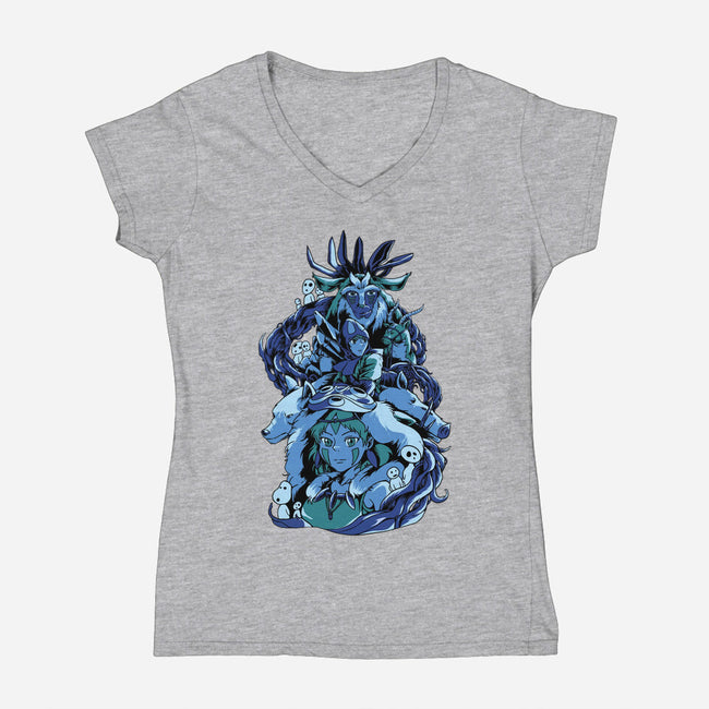 Princess Wolf-womens v-neck tee-Sux