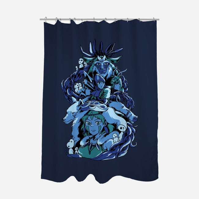 Princess Wolf-none polyester shower curtain-Sux
