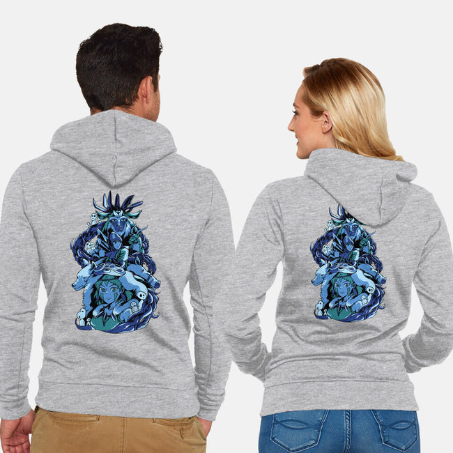 Princess Wolf-unisex zip-up sweatshirt-Sux