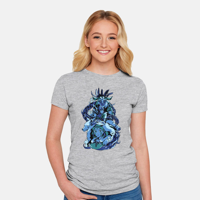 Princess Wolf-womens fitted tee-Sux