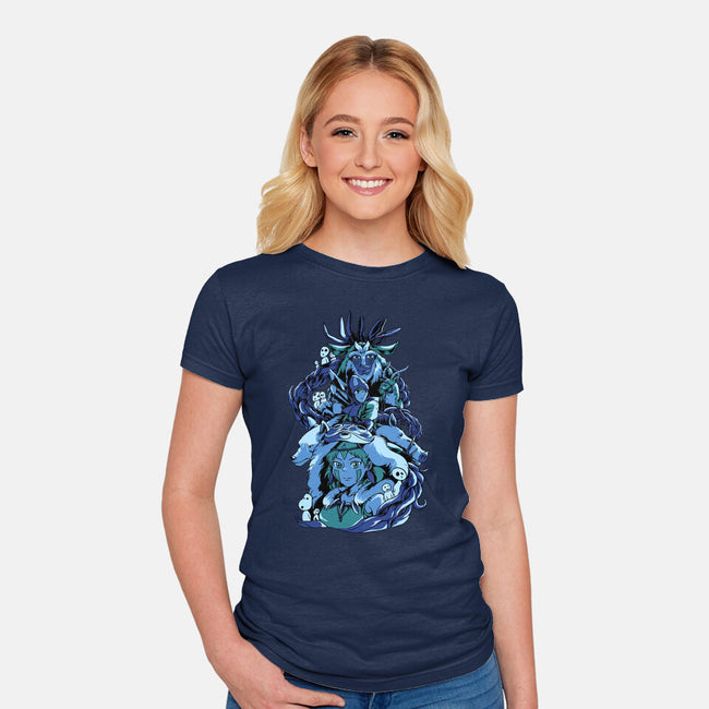 Princess Wolf-womens fitted tee-Sux