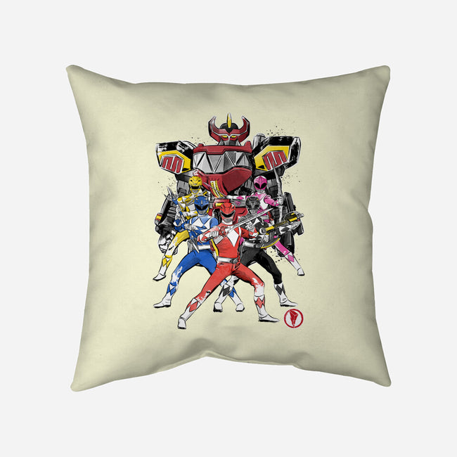 Rangers Sumi-E-none removable cover throw pillow-DrMonekers
