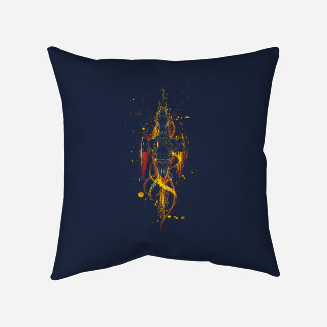 The Shiniest Space Ship V2-none removable cover w insert throw pillow-kharmazero
