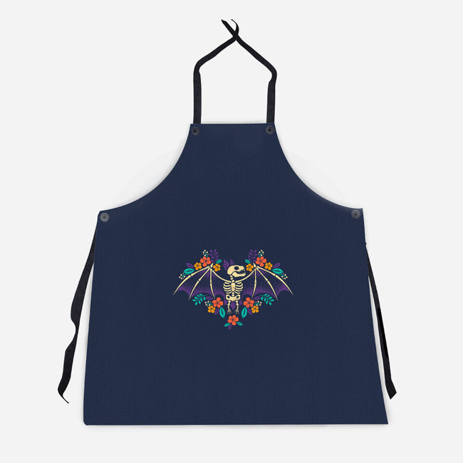 Flowered Bat Skeleton-unisex kitchen apron-NemiMakeit