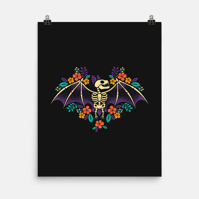 Flowered Bat Skeleton-none matte poster-NemiMakeit