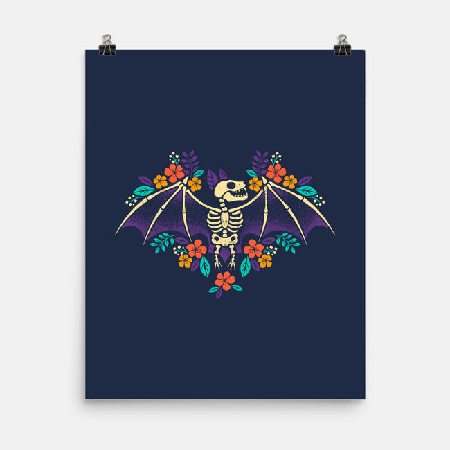Flowered Bat Skeleton-none matte poster-NemiMakeit
