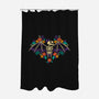 Flowered Bat Skeleton-none polyester shower curtain-NemiMakeit