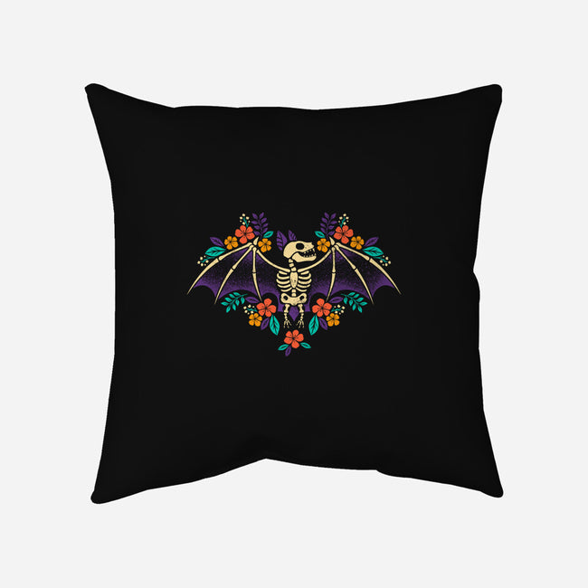 Flowered Bat Skeleton-none removable cover w insert throw pillow-NemiMakeit