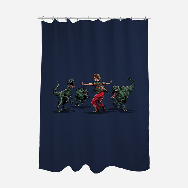 Jurassic Detective-none polyester shower curtain-zascanauta