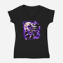 Grinning Cat-womens v-neck tee-Vallina84