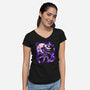 Grinning Cat-womens v-neck tee-Vallina84