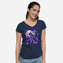 Grinning Cat-womens v-neck tee-Vallina84