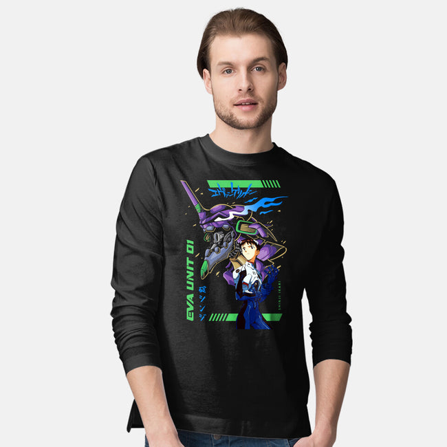 Evangelion Unit 01-mens long sleeved tee-Hova