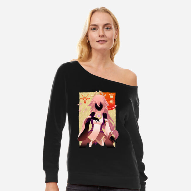 The Fox Girl-womens off shoulder sweatshirt-bellahoang