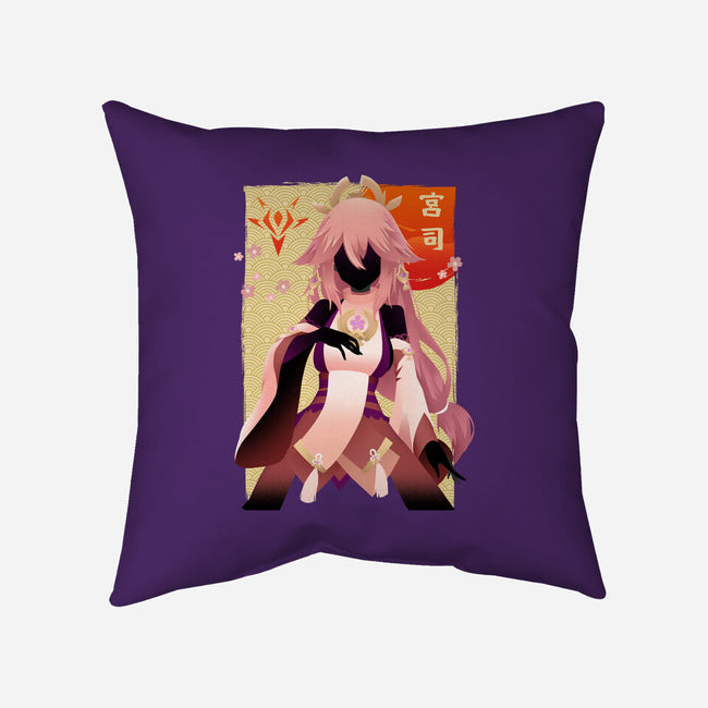 The Fox Girl-none removable cover w insert throw pillow-bellahoang