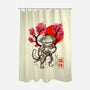 The One-none polyester shower curtain-meca artwork