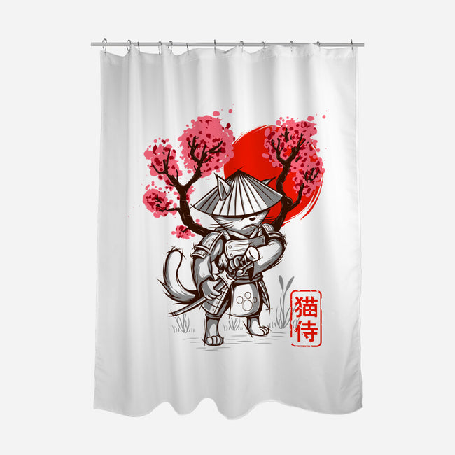 The One-none polyester shower curtain-meca artwork