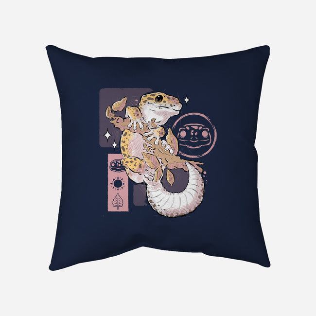 Leopard Gecko-none removable cover w insert throw pillow-xMorfina