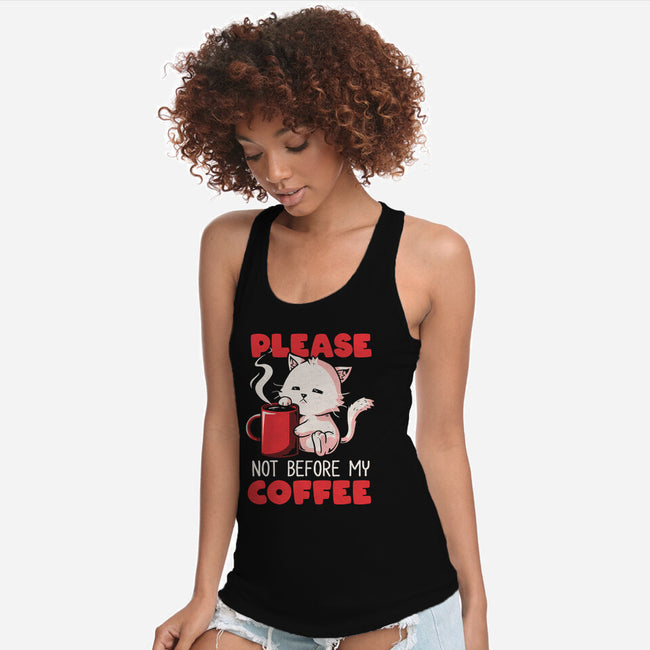 Not Before My Coffee-womens racerback tank-koalastudio