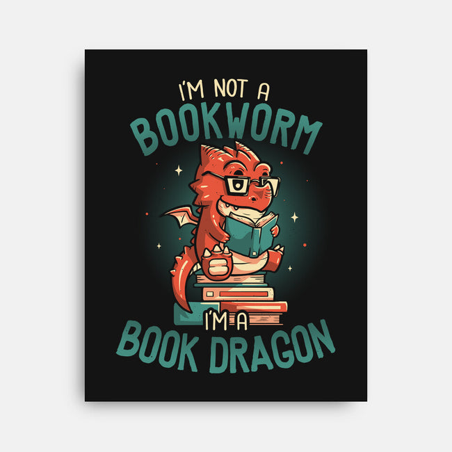 I'm a Book Dragon-none stretched canvas-koalastudio