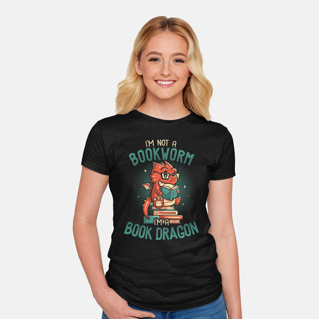 I'm a Book Dragon-womens fitted tee-koalastudio