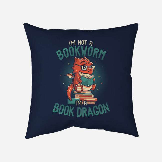 I'm a Book Dragon-none removable cover w insert throw pillow-koalastudio