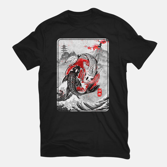 The Koi Fish Yin Yang-mens premium tee-RonStudio