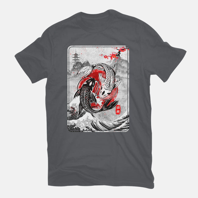 The Koi Fish Yin Yang-womens basic tee-RonStudio