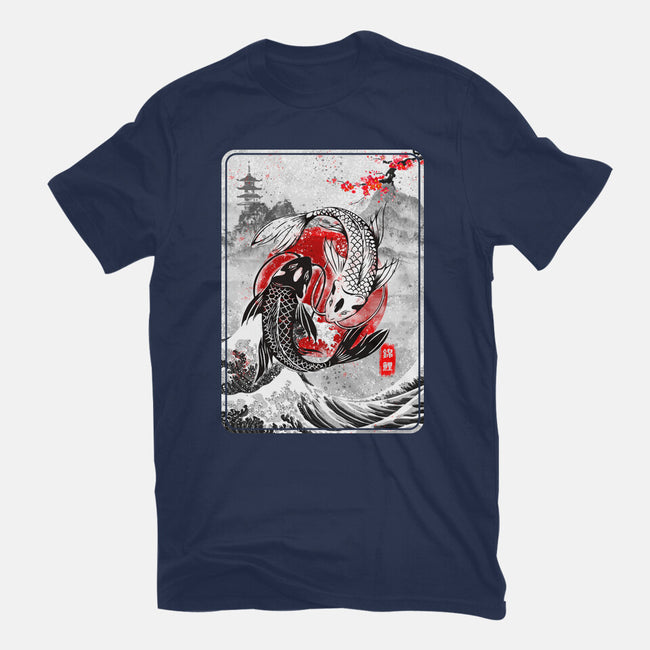 The Koi Fish Yin Yang-womens basic tee-RonStudio