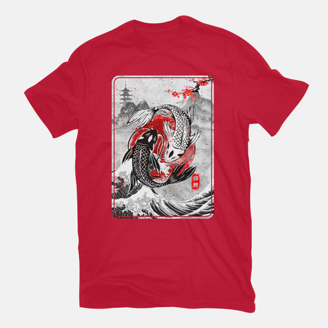 The Koi Fish Yin Yang-womens basic tee-RonStudio