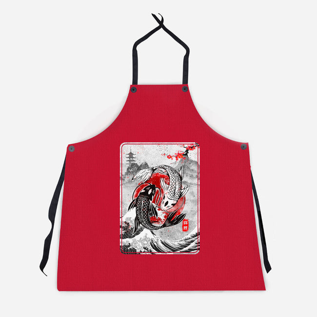 The Koi Fish Yin Yang-unisex kitchen apron-RonStudio