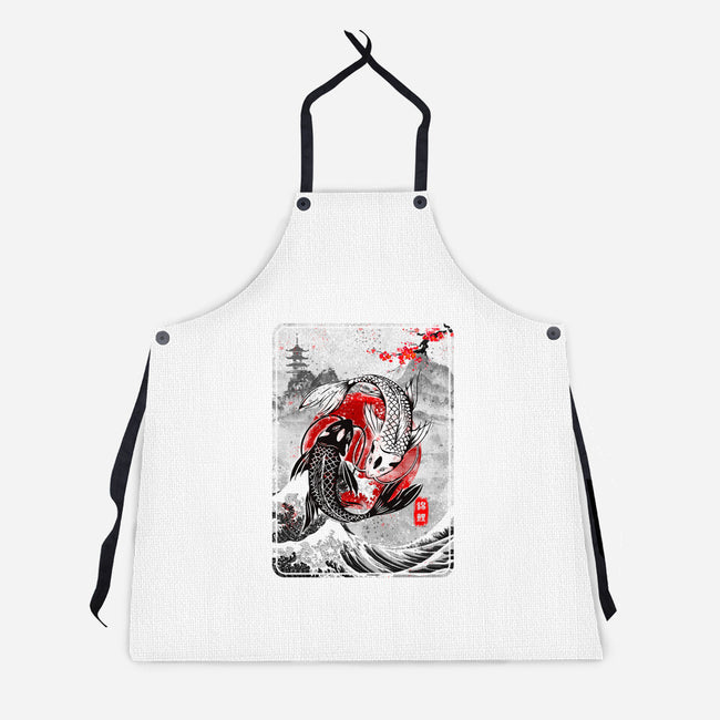 The Koi Fish Yin Yang-unisex kitchen apron-RonStudio