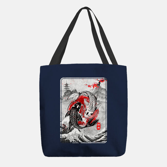 The Koi Fish Yin Yang-none basic tote bag-RonStudio